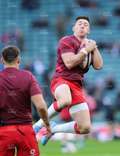 070226 - England v Wales, 2026 Guinness Six Nations - Josh Adams of Wales during warm up ahead of the match