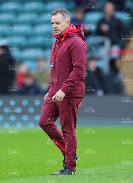 070226 - England v Wales, 2026 Guinness Six Nations - Wales assistant coach Danny Wilson during warm up ahead of the match