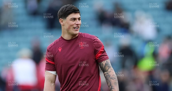 070226 - England v Wales, 2026 Guinness Six Nations - Louis Rees-Zammit of Wales during warm up ahead of the match