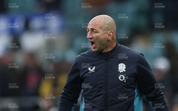 070226 - England v Wales, 2026 Guinness Six Nations - England head coach Steve Borthwick during warm up ahead of the match