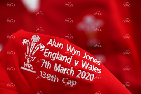 070320 - England v Wales - Guinness Six Nations - Alun Wyn Jones of Wales jersey hangs in the dressing room