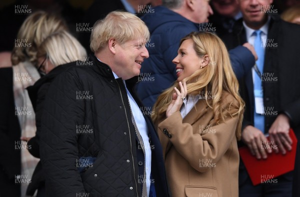 070320 - England v Wales - Guinness Six Nations - Prime Minister Boris Johnson with Carrie Symonds