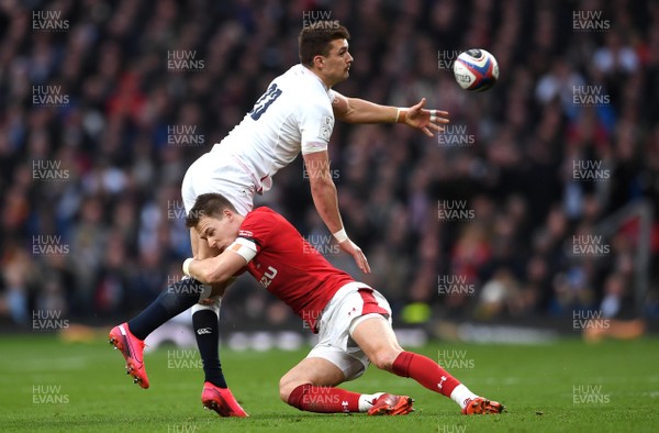 070320 - England v Wales - Guinness Six Nations - Henry Slade of England is tackled by Liam Williams of Wales