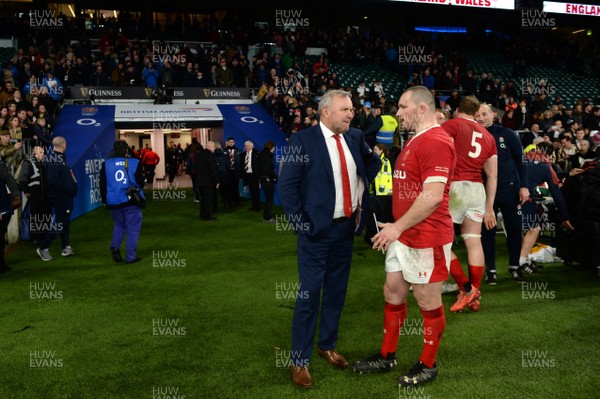 070320 - England v Wales - Guinness Six Nations - Wales head coach Wayne Pivac and Ken Owens of Wales