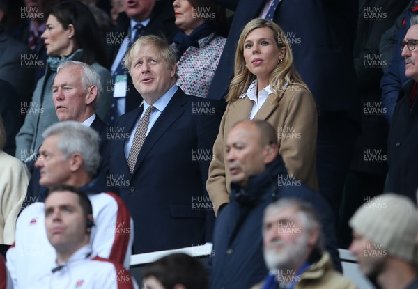 070320 - England v Wales - Guinness 6 Nations Championship - Prime Minister Boris Johnson and partner Carrie Symonds
