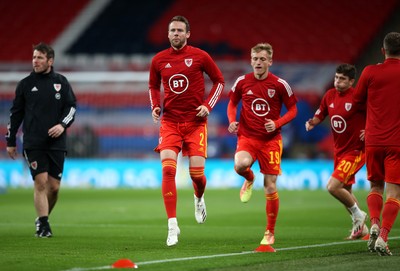 081020 - England v Wales - International Friendly -  Chris Gunter of Wales during the warm up