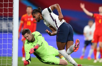 081020 - England v Wales - International Friendly -  Dominic Calvert-Lewin of England scores goal