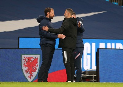 081020 - England v Wales - International Friendly -  England Manager Gareth Southgate and Wales manager Ryan Giggs