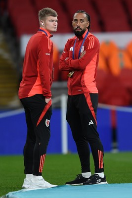 091025 - England v Wales -  International Friendly - Jordan James and Sorba Thomas of Wales arrive at the stadium to take in their surroundings head of the match