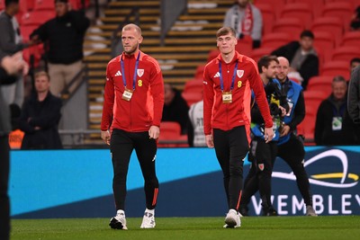 091025 - England v Wales -  International Friendly - Adam Davies and Dylan Lawlor of Wales arrive at the stadium to take in their surroundings head of the match