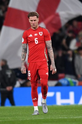 091025 - England v Wales - International Friendly - Dejected Joe Rodon of Wales