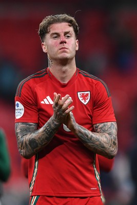 091025 - England v Wales - International Friendly - Dejected Joe Rodon of Wales