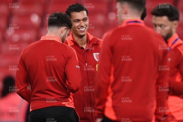 091025 - England v Wales -  International Friendly - Brennan Johnson of Wales arrives at the stadium to take in their surroundings head of the match