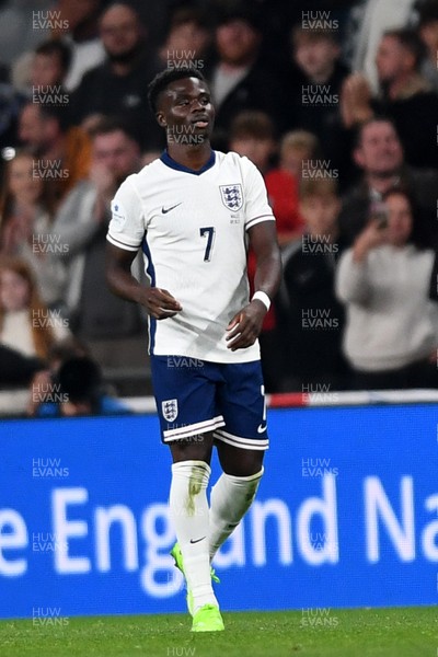 091025 - England v Wales - International Friendly - Bukayo Saka of England scores Englands third goal of the match