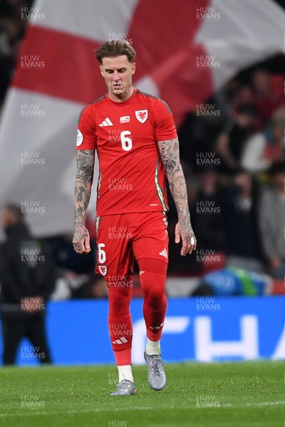 091025 - England v Wales - International Friendly - Dejected Joe Rodon of Wales
