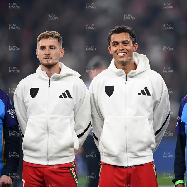 091025 - England v Wales - International Friendly - David Brooks of Wales and Brennan Johnson of Wales