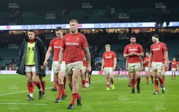 100218 - England v Wales - NatWest 6 Nations - Ross Moriarty of Wales looks dejected