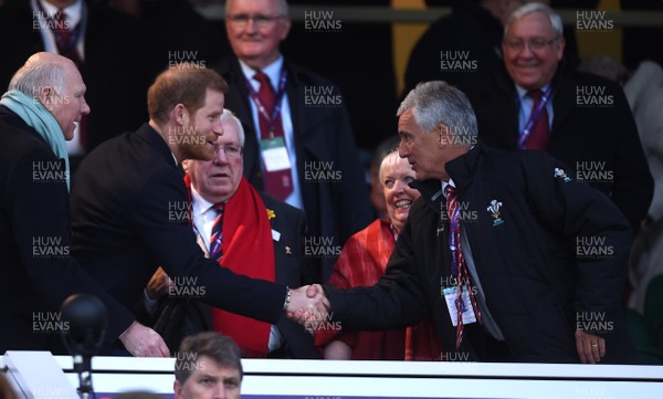 100218 - England v Wales - NatWest 6 Nations - Prince Harry meets WRU Chairman Gareth Davies