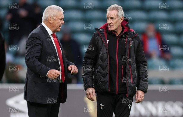 100224 - England v Wales, Guinness 6 Nations 2024 - Wales head coach Warren Gatland, left, with Wales assistant coach Rob Howley