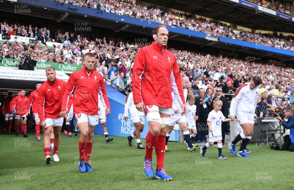 110819 - England v Wales - Quilter International - Alun Wyn Jones of Wales leads out his side