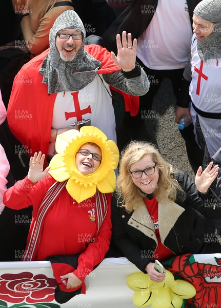 120316 - England v Wales - RBS 6 Nations - Wales fans outside the stadium