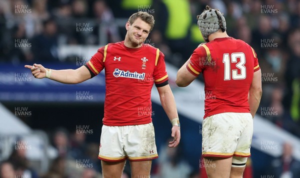 120316 - England v Wales - RBS 6 Nations - Dan Biggar and Jonathan Davies of Wales