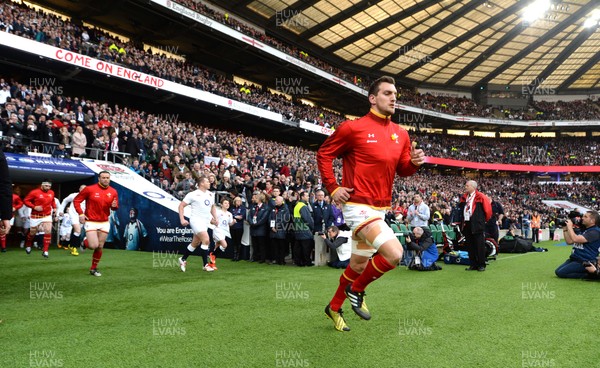 120316 - England v Wales - RBS 6 Nations 2016 -Sam Warburton of Wales leads out his side