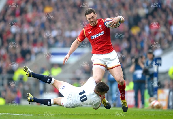 120316 - England v Wales - RBS 6 Nations 2016 -George North of Wales is tackled by George Ford of England