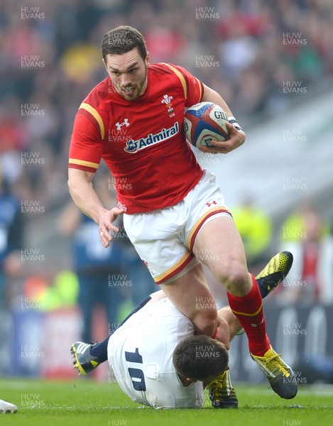 120316 - England v Wales - RBS 6 Nations 2016 -George North of Wales is tackled by George Ford of England