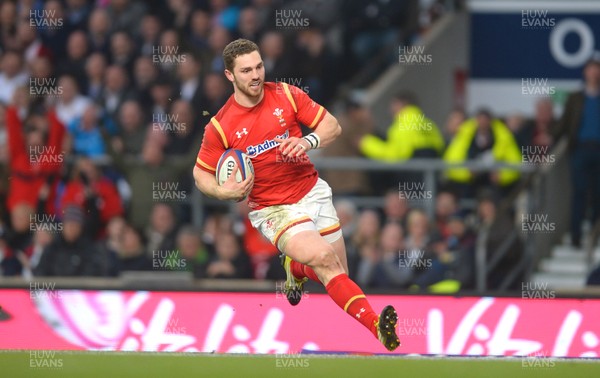 120316 - England v Wales - RBS 6 Nations 2016 -George North of Wales scores try