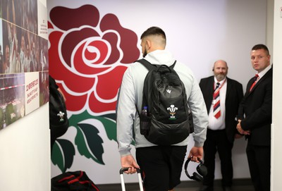 120823 - England v Wales - Summer Nations Series - Rhys Davies of Wales arrives at the stadium