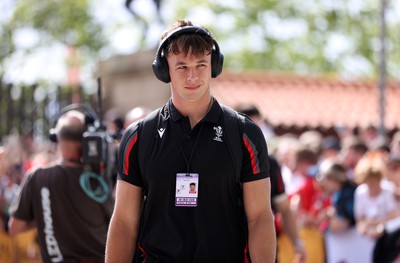 120823 - England v Wales - Summer Nations Series - Tom Rogers of Wales arrives at the stadium