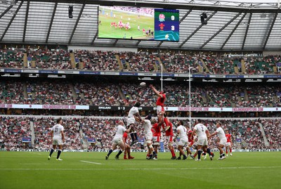 120823 - England v Wales - Summer Nations Series - Adam Beard of Wales wins the line out