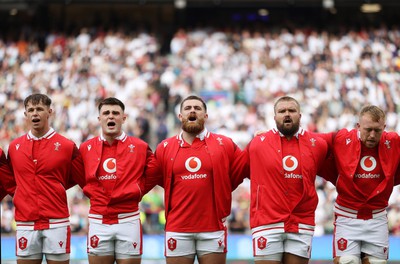 120823 - England v Wales - Summer Nations Series - Kemsley Mathias of Wales sings the anthem