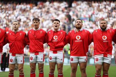 120823 - England v Wales - Summer Nations Series - Joe Roberts of Wales sings the anthem