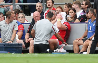 120823 - England v Wales, Summer Nations Series 2023 - Dewi Lake of Wales reacts after going off with an injury