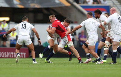 120823 - England v Wales, Summer Nations Series 2023 - Tommy Reffell of Wales presses forward