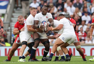 120823 - England v Wales, Summer Nations Series 2023 - Maro Itoje of England claims the ball