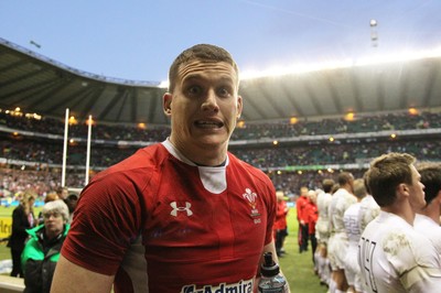 250212 England v WalesWales' Ian Evans celebrates winning the Triple Crown