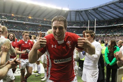 250212 England v WalesWales' Ryan Jones celebrates winning the Triple Crown