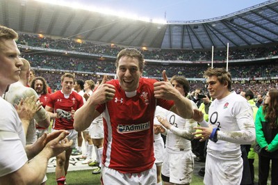 250212 England v WalesWales' Ryan Jones celebrates winning the Triple Crown