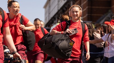 250426 - England v Wales, 2026 Guinness Women’s 6 Nations - Keira Bevan of Wales as the Wales team arrive at Ashton Gate