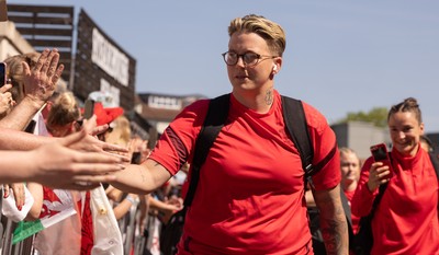 250426 - England v Wales, 2026 Guinness Women’s 6 Nations - Donna Rose of Wales as the Wales team arrive at Ashton Gate