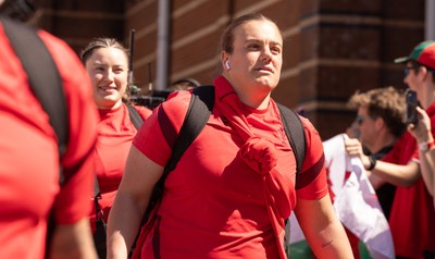 250426 - England v Wales, 2026 Guinness Women’s 6 Nations - Carys Phillips of Wales as the Wales team arrive at Ashton Gate