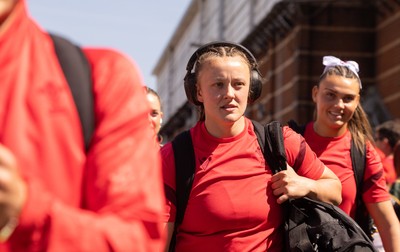 250426 - England v Wales, 2026 Guinness Women’s 6 Nations - Lleucu George of Wales as the Wales team arrive at Ashton Gate