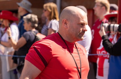250426 - England v Wales, 2026 Guinness Women’s 6 Nations - Sean Lynn, Wales Women head coach, as the Wales team arrive at Ashton Gate