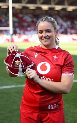 250426 - England v Wales, 2026 Guinness Women’s 6 Nations - Freya Bell of Wales with her first cap at the end of the match