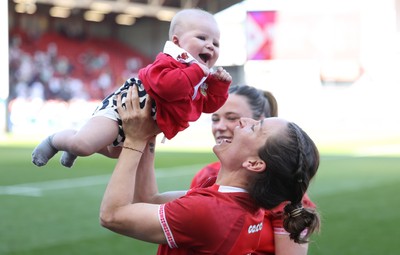 250426 - England v Wales, 2026 Guinness Women’s 6 Nations - Jasmine Joyce of Wales with Ralphie at the end of the match