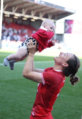 250426 - England v Wales, 2026 Guinness Women’s 6 Nations - Jasmine Joyce of Wales with Ralphie at the end of the match