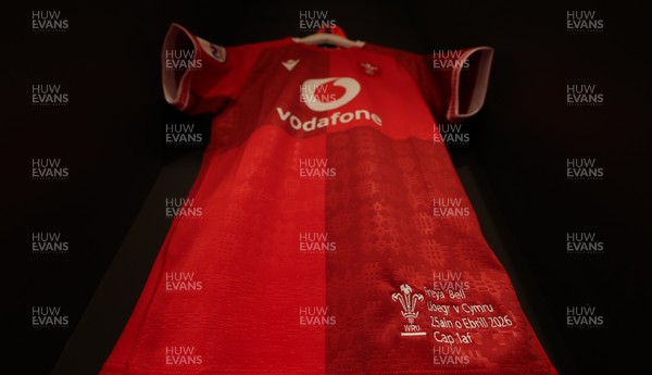 250426 - England v Wales, 2026 Guinness Women’s 6 Nations - Freya Bell’s Wales match jersey hanging in the changing room ahead of the match on her first cap